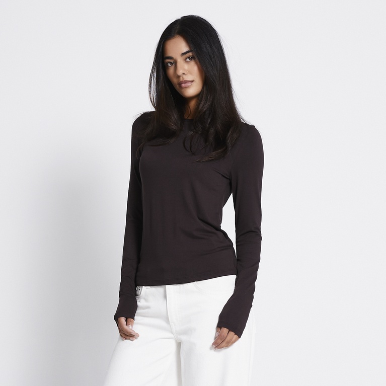 Soft feel top "Edda" Brown